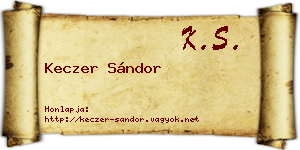 Keczer Sándor névjegykártya