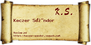 Keczer Sándor névjegykártya