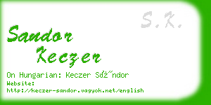 sandor keczer business card